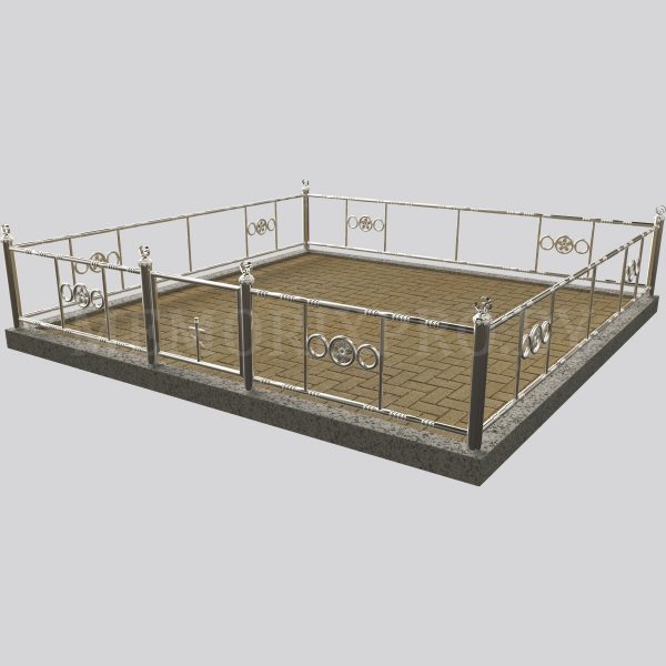 Ограда из нержавеющей стали на могилу 03