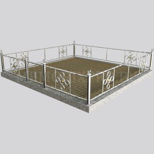 Ограда из нержавеющей стали на могилу 04