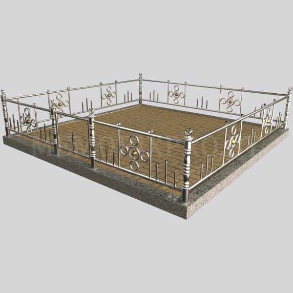 Ограда из нержавеющей стали на могилу 05