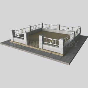 Ограда из нержавеющей стали на могилу 07