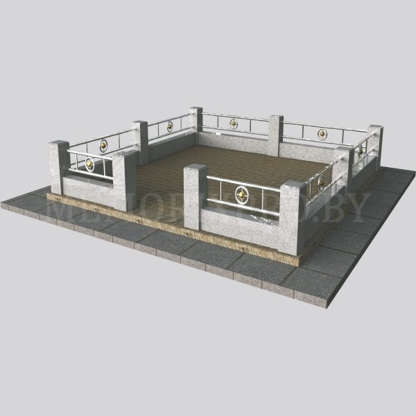 Ограда из нержавеющей стали на могилу 07